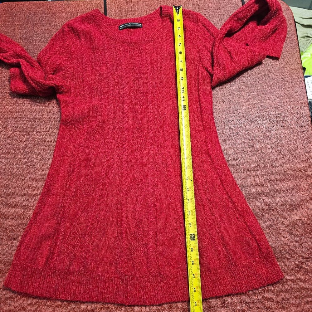 Peruvian‎ Connection Baby Alpaca Cable Knit Tunic Sweater S Red Luxe Lightweight - Picture 10 of 10